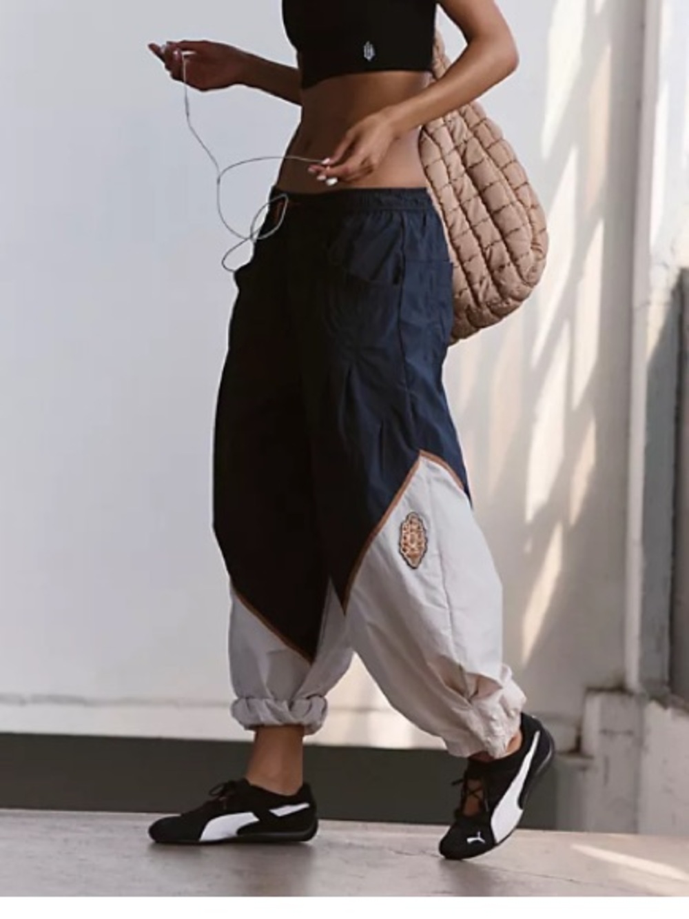 NWT size M Free People FP Movement Freeflow Colorblock Joggers black combo